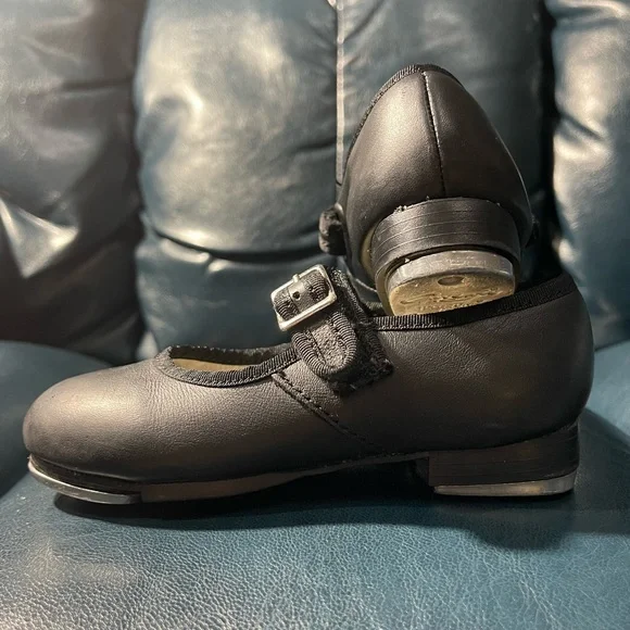 Capezio Black Leather Tap Shoes - GC - Size 9.5 - Picture 8 of 8